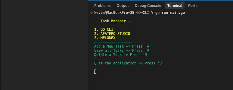 GO-CLI Task Manager