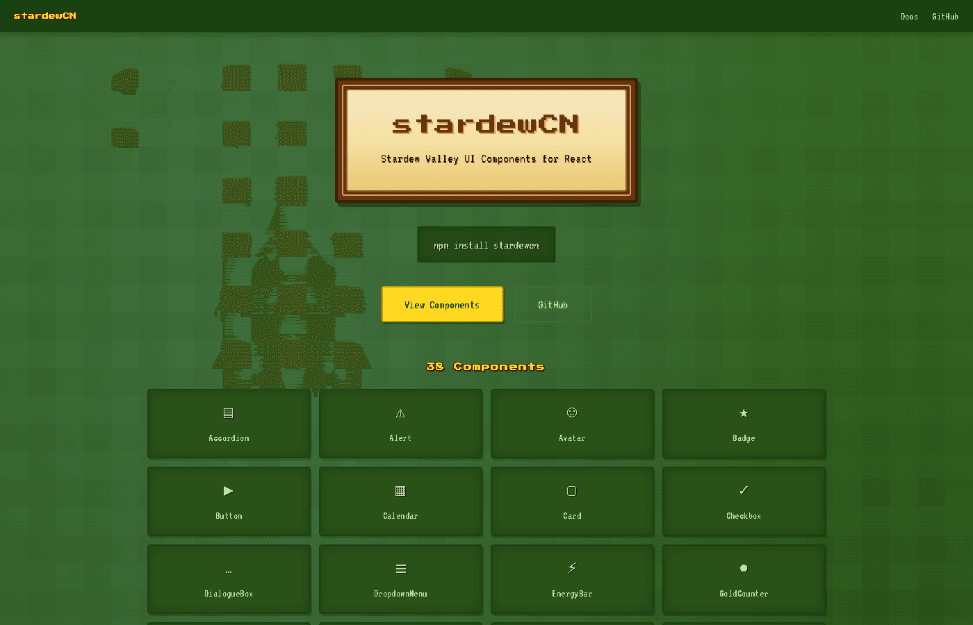 stardewCN - Stardew Valley UI Components for React